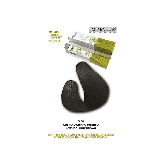 IMPEVITA VEGÁN, AMMÓNIA, PPD ÉS REZORCIN MENTES HAJFESTÉK 100ml 5.00 Intenzív Világosbarna IP